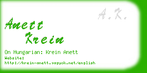 anett krein business card